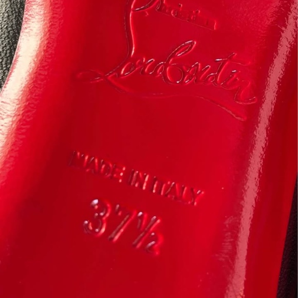 Christian Louboutin black leather spike flats 385 - Picture 6 of 6